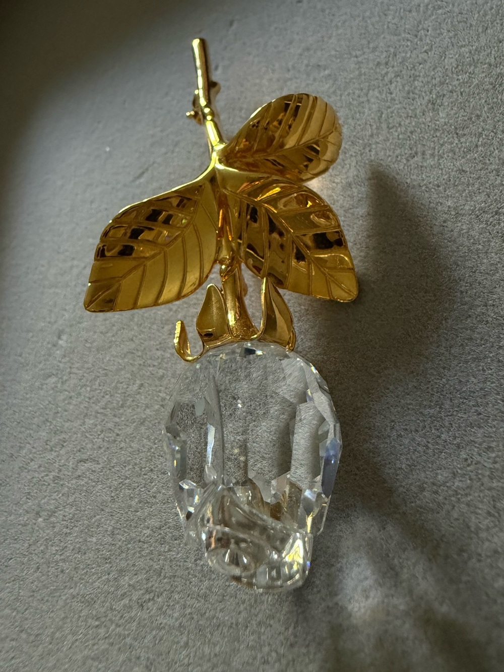 Swarovski Women Gold Tone Crystal Rose Flower Brooch Pin Statement Piece - Picture 13 of 15